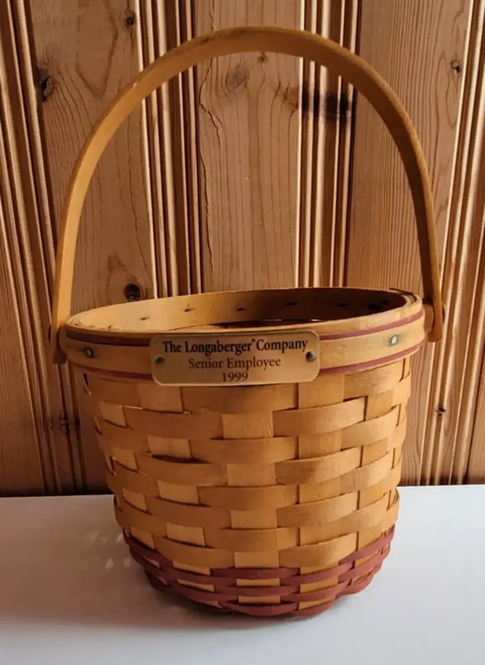 The Longaberger Company Senior Employee 1999 Round Basket Vintage Rare